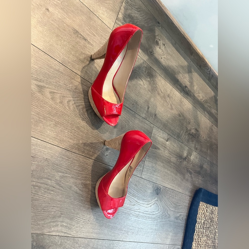 Patent Leather Red Cork Heels
